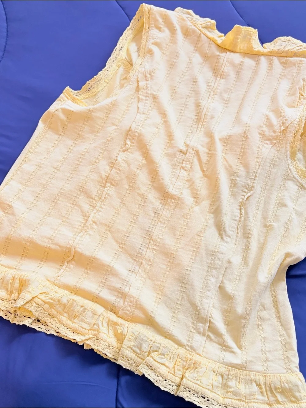Anthropologie Pilcro Eyelet Ruffle Tank in Lemongrass - Picture 11 of 13